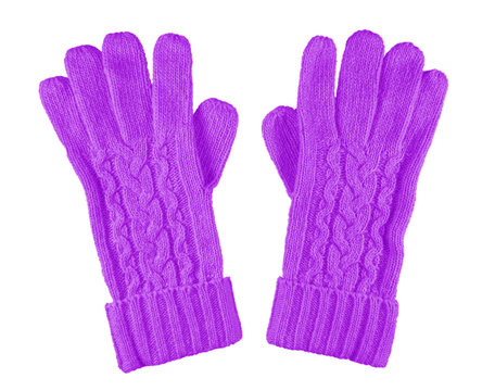 Woolen gloves isolated - violet