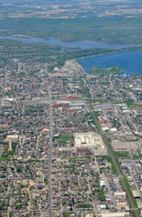 aerial view across the city towards Princess Point  Hamilton,  Ontario Canada