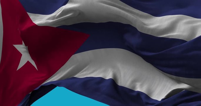 National Flag of  Cuba waving in the wind slow motion Seamless Loop Animation