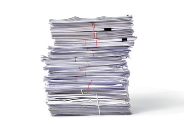 Stack of Documents isolated on white background