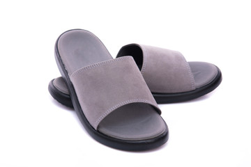 Grey leather sandal