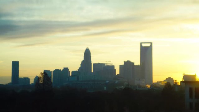 morning sunrise over charlotte north carolina