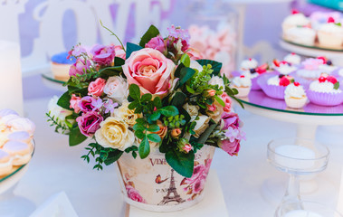 Bouquet of flowers, Wedding decoration, hand made.