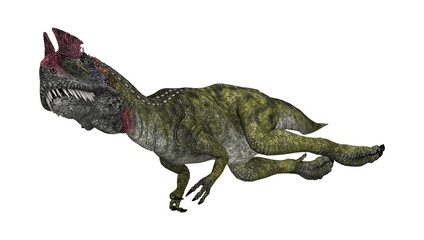 3D Rendering Dinosaur Cryolophosaurus on White