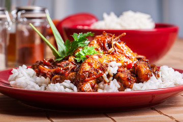 Chinese sticky pork sirloin roasted with a sweet and savory sauce