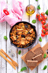 Braised sauerkraut with pork ribs and prunes.