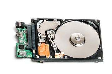 Hard disk drive isolated on white