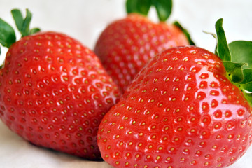 Tres fresas macro