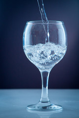 Small water bottle clear drinking cold mineral water