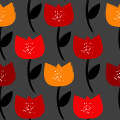 Simple Flower Seamless Pattern Background Vector Illustration