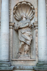 Sculpture on Lutheran church of St Peter, Old City of Riga, Latvia