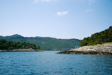 Fototapeta na wymiar Beautiful seascape of Adriatic. Traveling, yachting, vacation concept.