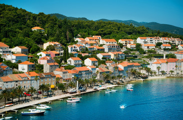 Fototapeta na wymiar Beautiful seascape of Croatia. Traveling, yachting, vacation concept.