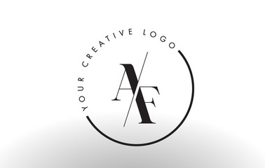 AF Serif Letter Logo Design with Creative Intersected Cut.