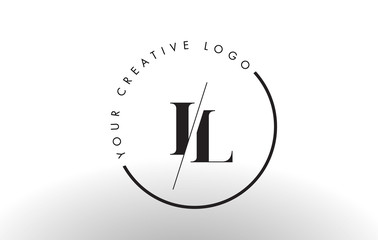 IL Serif Letter Logo Design with Creative Intersected Cut. - obrazy, fototapety, plakaty