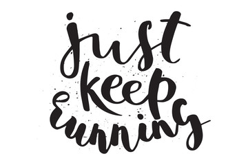 Running marathon logo jogging emblems label and fitness training athlete symbol sprint motivation badge success work isolated vector illustration.