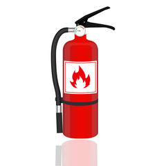 Fire extinguisher isolated on white background. Vector illustration. - obrazy, fototapety, plakaty
