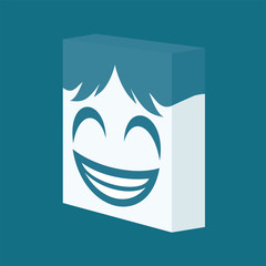 funny cube face illustration