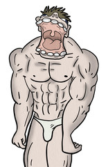 funny muscle character