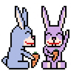 Obraz premium pixel art rabbit
