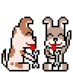 Obraz premium pixel art dog