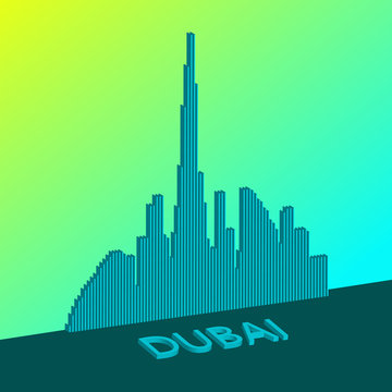 Technology image of Dubai. The concept vector illustration eps10