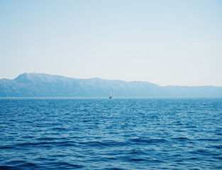 Obraz premium Beautiful seascape of Adriatic. Traveling, yachting, vacation concept.