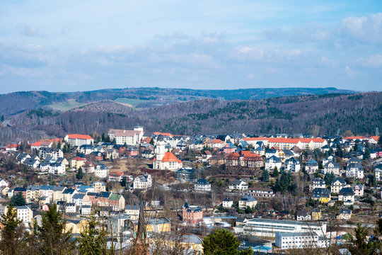 Panorama von Aue im Erzgebirge