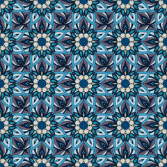 Ornate floral seamless texture, endless pattern with vintage mandala elements.