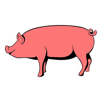 Pig icon cartoon