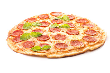 Pepperoni Pizza, isolated on white background