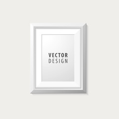 Realistic Minimal Isolated White Frame for Presentations . Vector Elements