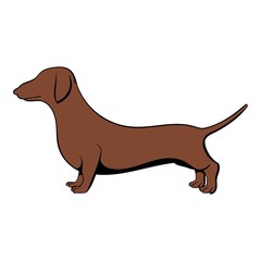 Dachshund icon cartoon