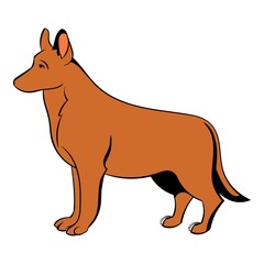 German Shepherd dog icon cartoon
