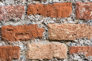Grunge background with a wall of bricks