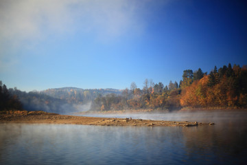 Solina Lake - beautiful autumn landscape