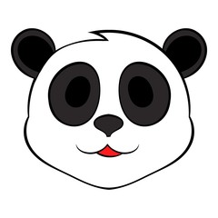 Panda bear head icon cartoon