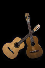 Fototapeta na wymiar two Spanish guitars