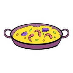 Paella icon cartoon