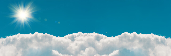 clouds in the blue sky and sun, natural background