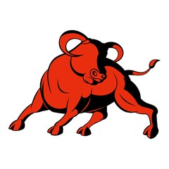 Bull icon cartoon