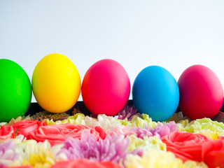 Colorful easter eggs background