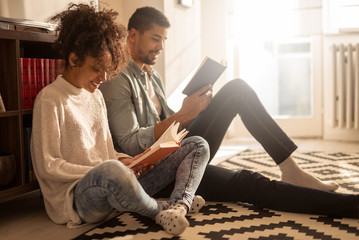 Enjoying reading at home