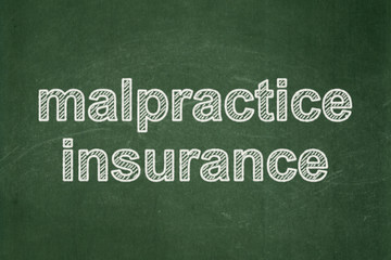 Insurance concept: Malpractice Insurance on chalkboard background