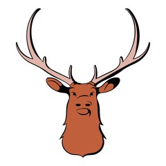 Head of deer icon cartoon