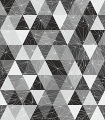 Repetitive geometric seamless wallpaper in triangles and lines - obrazy, fototapety, plakaty