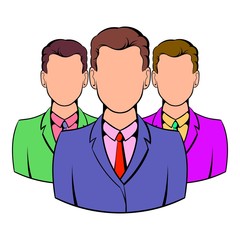 Business team icon cartoon