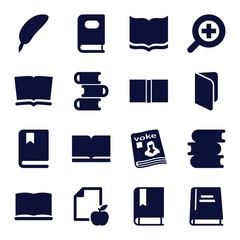 Set of 16 literature filled icons