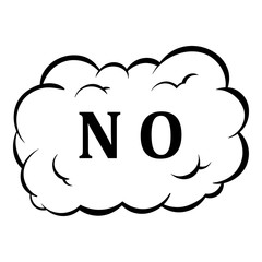 No in cloud icon cartoon