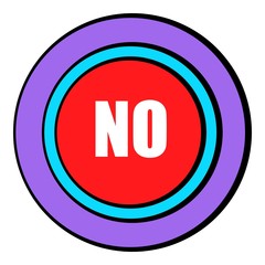 No red button icon cartoon